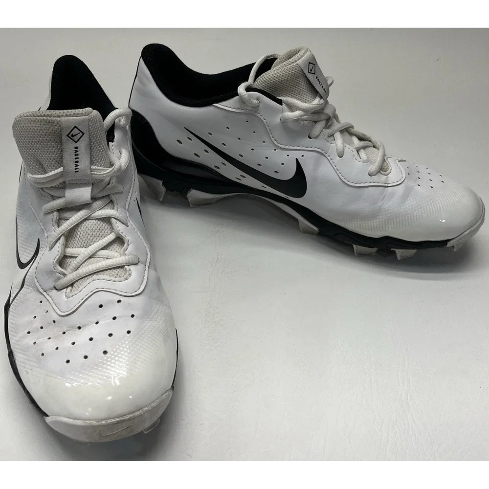 Nike Alpha Huarache 4 Keystone Baseball Cleat White Black DJ6524-101 Men Size 8